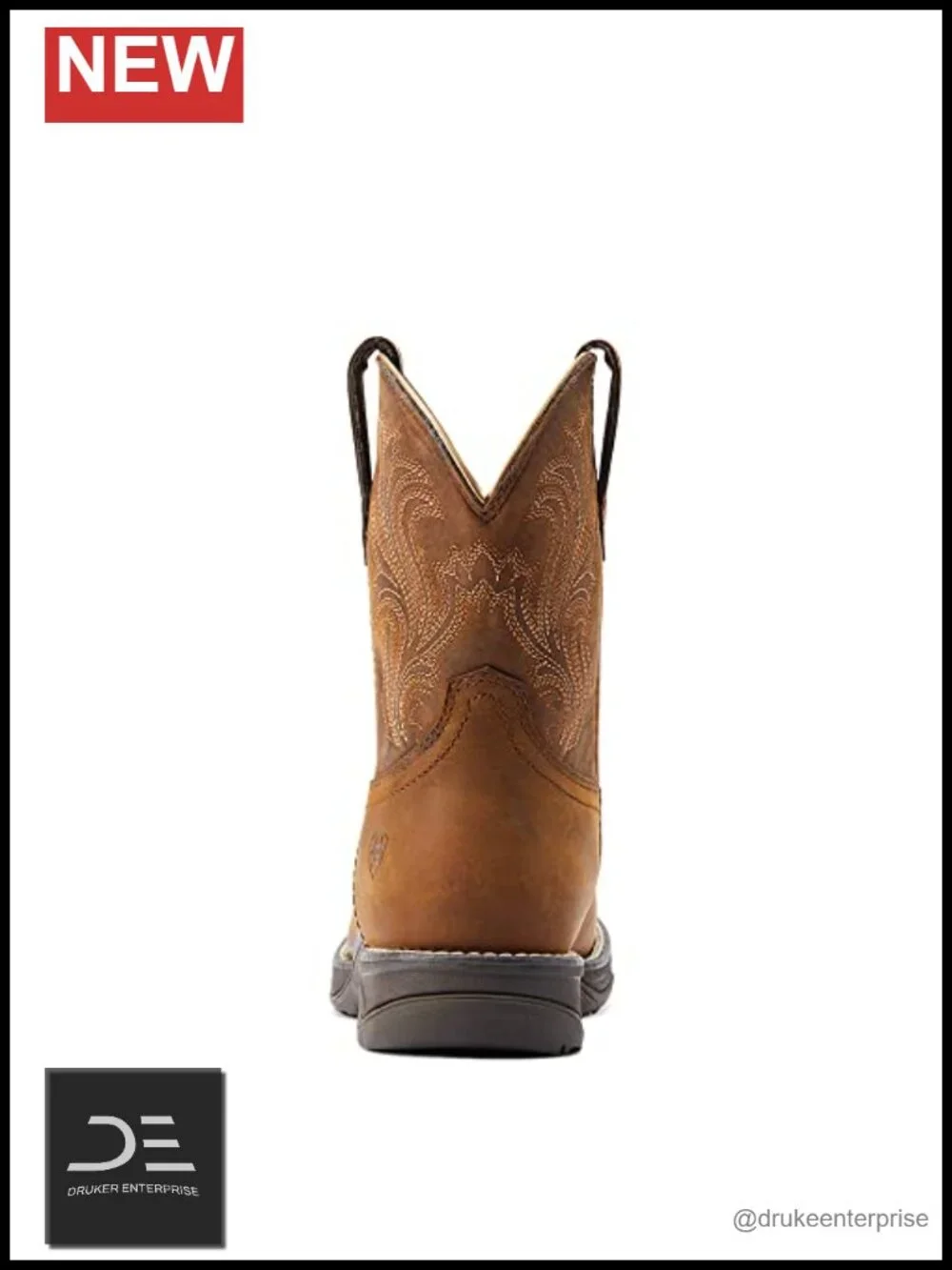 Waterproof Leather Western Boots Women Round Toe Mid Calf 4LR Duratread